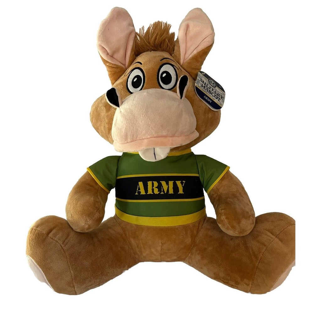 US Army Plush Jackson Mule Donkey Military Mascots 19" Stuffed Animal NEW TAGS